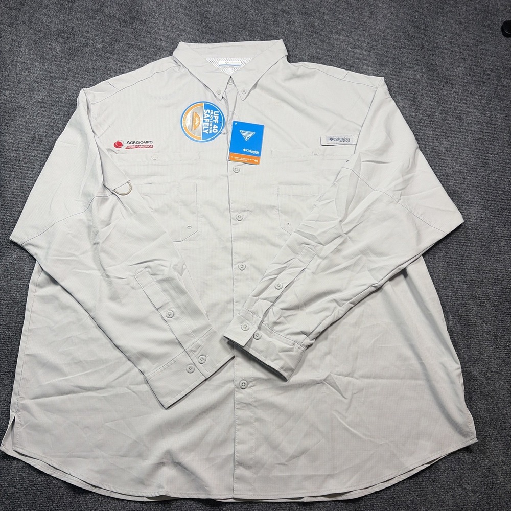 Columbia Men's PFG Omni-Shade  Tamiami Long Sleeve Shirt Gray 3X/3TF NWT